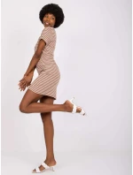 Šaty model 17339382 bílé a hnědé - FPrice