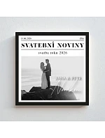 Personalizovaný magický fotob obraz v ráme – štvorcový 20x20 – svadobné noviny Personalizovaný magický fotob obraz v ráme – štvorcový 20x20 – svadobné noviny