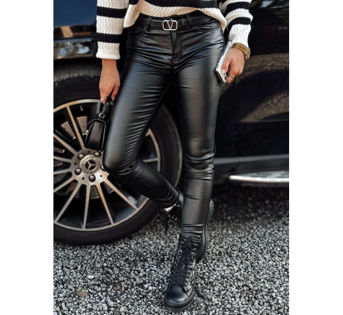 Dámske čierne voskované nohavice GLOSSTEP FashionStreet UY2194