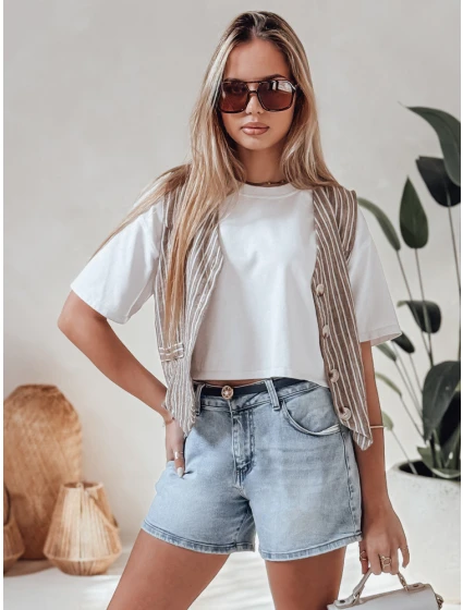 Dámské džínové šortky s páskem  modré Dstreet model 21987617 - FashionStreet