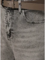 Dámske džínsy balónového strihu s opaskom sivé FashionStreet UY2888