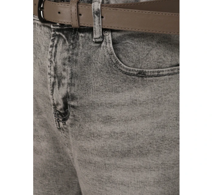 Dámske džínsy balónového strihu s opaskom sivé FashionStreet UY2888