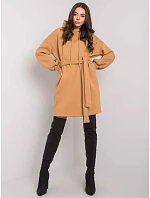Teplákové oversize šaty ve velbloudí barvě s páskem model 19584512 - Factory Price