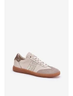 Kožené Sportovní Boty Tenisky Dámské Panterka model 21686778 Béžové - CheBello