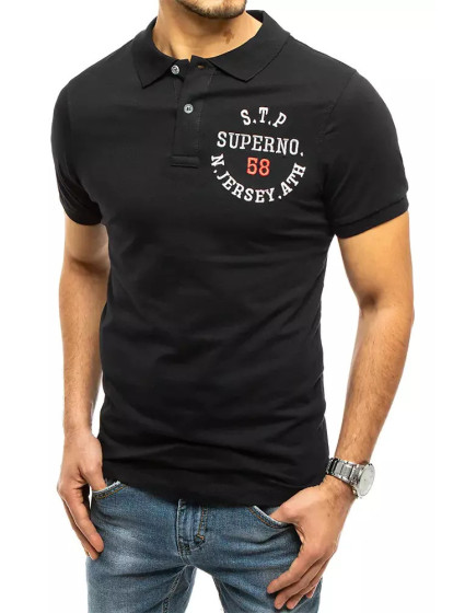 Čierne polo tričko s výšivkou Dstreet PX0421