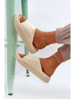 Dámske papuče na platforme Big Star Beige