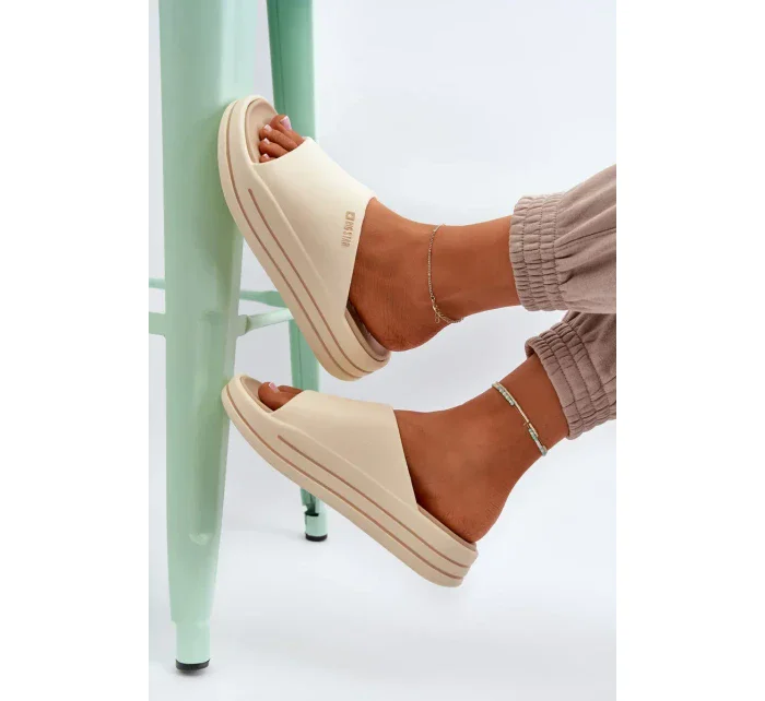 Dámske papuče na platforme Big Star Beige