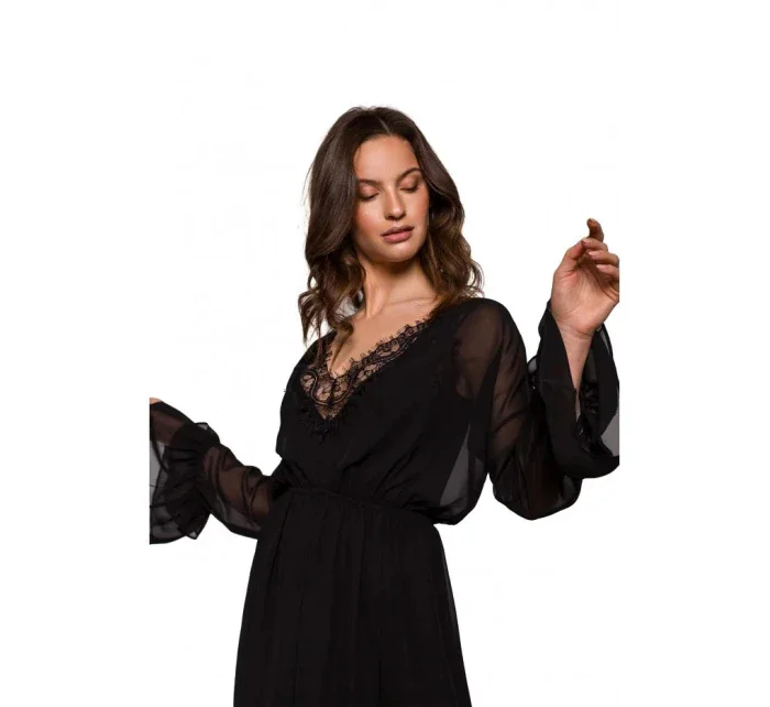 Dámské šifonové šaty se  Černá  model 18778242 - Makover