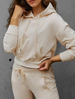 Dámská krémová mikina s kapucí Dstreet model 21993523 - FashionStreet