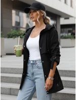 Parka damska przejściowa z kapturem czarna model 22025135 - FashionStreet