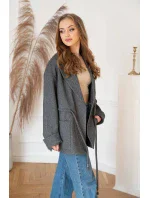 Volný béžový krátký dámský kabát model 15068439 - ROSSE LINE