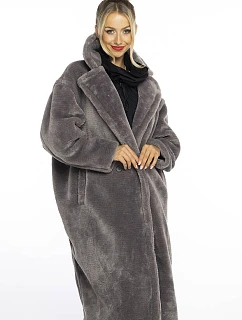 Šedý dámský oversize kabát model 21247134 - Ann Gissy