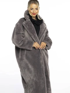 Šedý dámský oversize kabát model 21247134 - Ann Gissy