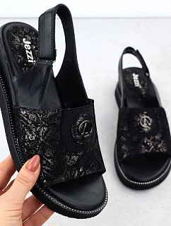 Dámské sandály s gumou černé model 22051713 - JEZZI