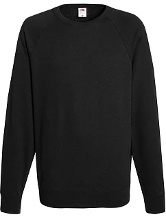 Fruit of the Loom Lightweight Raglan Sweat Pánska mikina s raglánovými rukávmi 16.2138 čierna