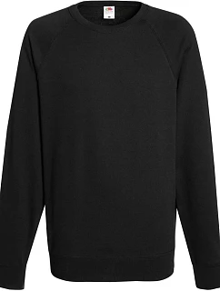 Fruit of the Loom Lightweight Raglan Sweat Pánska mikina s raglánovými rukávmi 16.2138 čierna