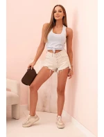 Dámská tílko z bavlny s kulatým výstřihem modrý melír Dámská tílko z bavlny s kulatým výstřihem modrý melír