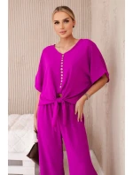 Souprava halenky a kalhot tmavě fialová Souprava halenky a kalhot tmavě fialová