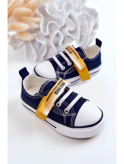 Dziecięce Niskie Trampki BIG STAR JJ374077 Granatowe