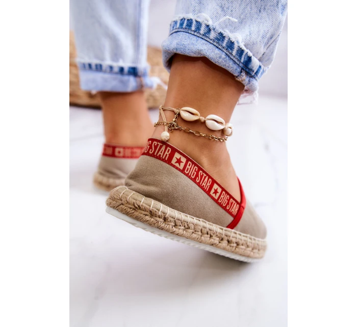 Materiałowe Espadryle Wsuwane Big Star JJ274879 Beżowe