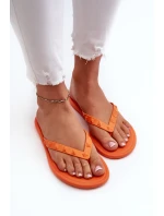Ploché Sandály Dámské  Oranžové model 21661917 - Zaxy