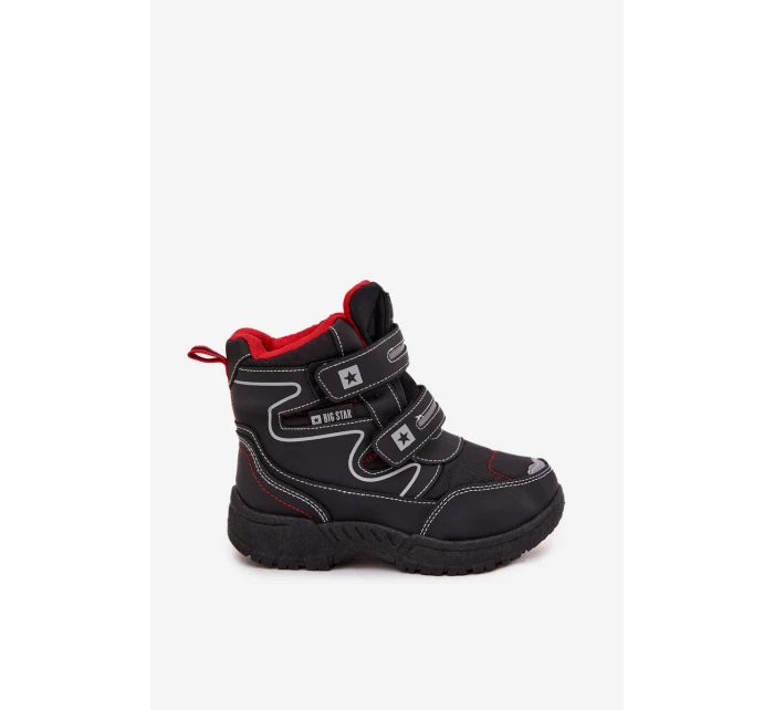 Ocieplane Dziecięce Śniegowce Trapery Big Star OO374049 Czarne Ocieplane Dziecięce Śniegowce Trapery Big Star OO374049 Czarne