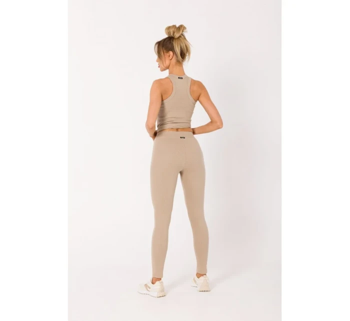 M734 Rebrované pletené legíny - béžové M734 Rebrované pletené legíny - béžové