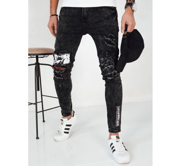 Pánske čierne džínsové nohavice Dstreet UX4139