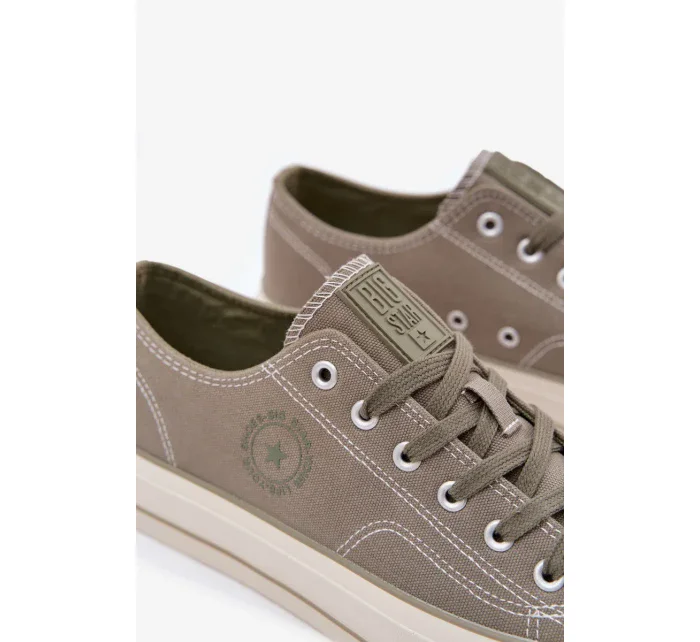 Pánske plátenné tenisky na platforme Big Star - zelené