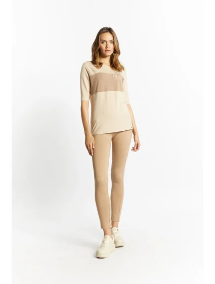 Dámske legíny TRU2440 béžové - Monnari