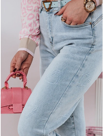 Dámské džínové kalhoty mom fit s páskem Dstreet model 21983345 - FashionStreet