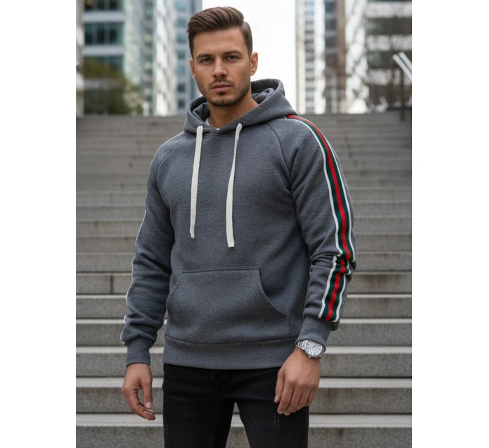 Pánska sivá mikina FashionStreet BX5938 Pánska sivá mikina FashionStreet BX5938