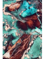 Dámska mikina s tyrkysovo-hnedým mramorovým vzorom as kapucňou 390-2