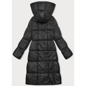 Dlhá čierna dámska zimná bunda (YP-22073-1)
