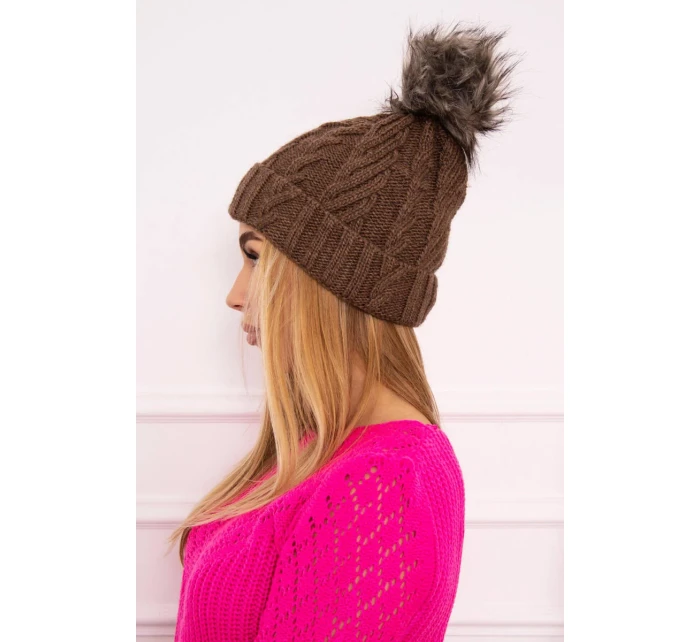 Fleecová kockovaná čiapka K226 mocca Fleecová kockovaná čiapka K226 mocca