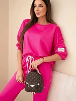 Súprava tepláky + nohavice maslová látka fuchsiová