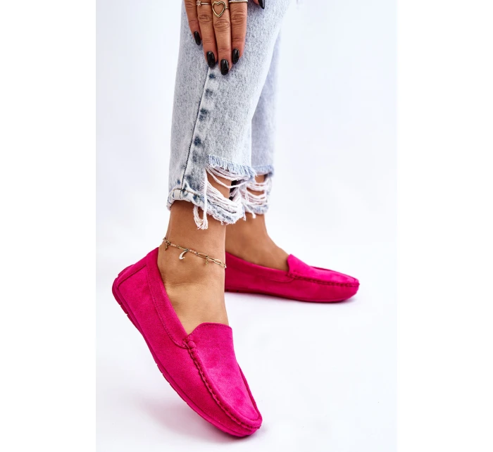 Zamszowe Mokasyny Damskie Fuksja Morreno Zamszowe Mokasyny Damskie Fuksja Morreno
