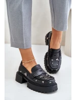 Kožené Dámské Polobotky S Ozdobami D&A model 21675869 Černé - S.Barski