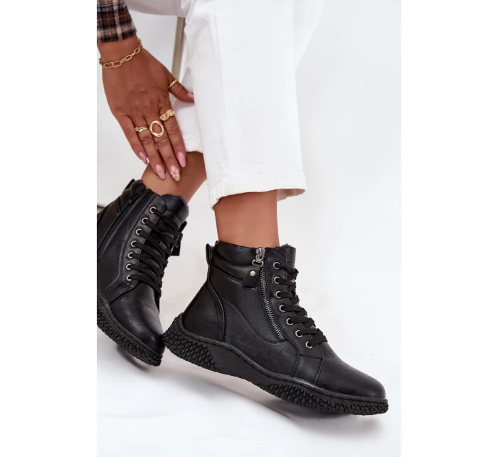 Dámské boty s podšívkou z eko kůže Černé model 21712168 - EVENTO Dámské boty s podšívkou z eko kůže Černé model 21712168 - EVENTO