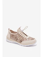 kožené polobotky Dívčí  Béžové model 22100265 - D&A