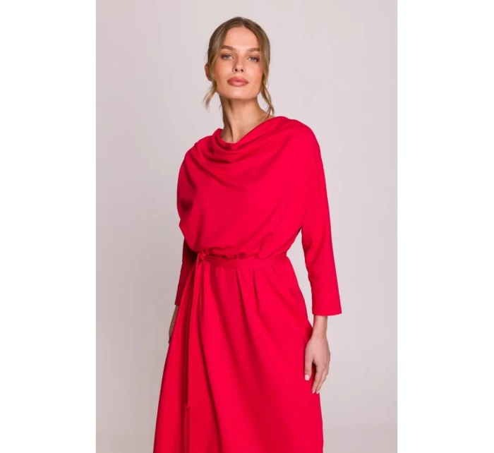 Pletené šaty S403 červené - Stylove