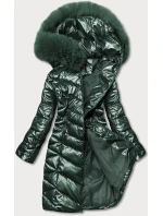 ZIMOWA KURTKA DAMSKA Z KAPTUREM ZIELONA model 21244651 - YES!PINK