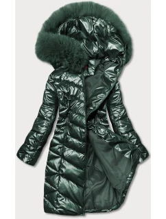 ZIMOWA KURTKA DAMSKA Z KAPTUREM ZIELONA model 21244651 - YES!PINK