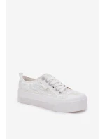 Dámské Krajkové Tenisky Big Star model 21690706 Bílé - Big Star Shoes Dámské Krajkové Tenisky Big Star model 21690706 Bílé - Big Star Shoes