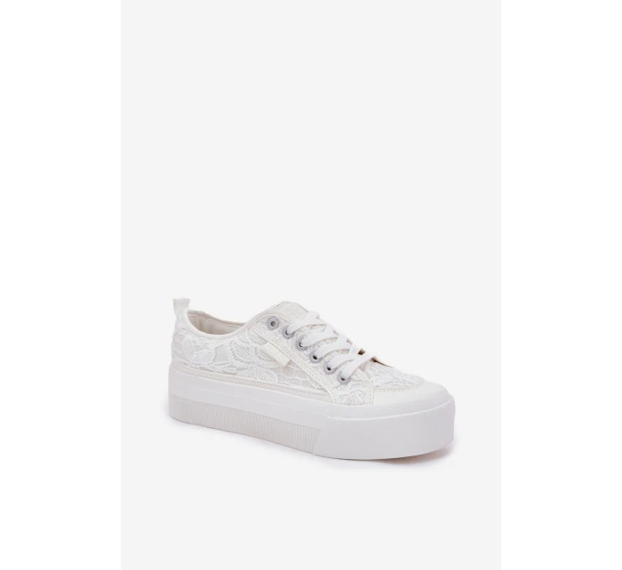 Dámské Krajkové Tenisky Big Star model 21690706 Bílé - Big Star Shoes Dámské Krajkové Tenisky Big Star model 21690706 Bílé - Big Star Shoes