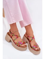 Skórzane Sandały Damskie Maciejka 06990-39 Multikolor