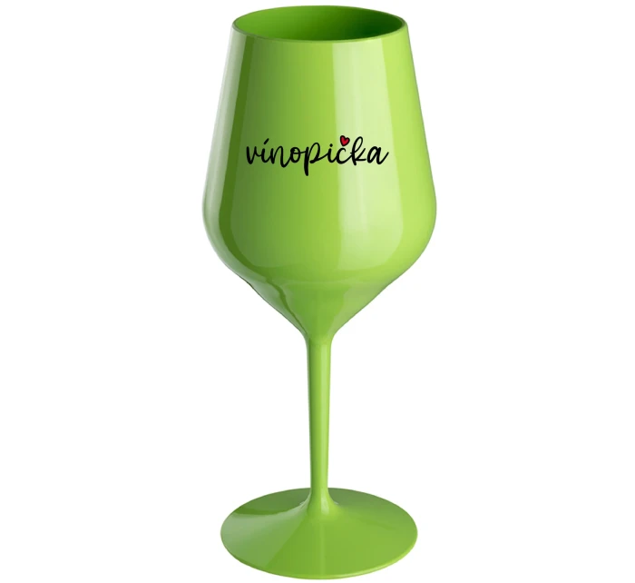 VÍNOPIČKA - zelený nerozbitný pohár na víno 470 ml