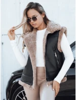 Dámská kožená vesta s ovčí kůží černá Dstreet model 21993168 - FashionStreet