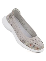 Dámske ažurové kožené topánky béžovej farby S.Barski 7035