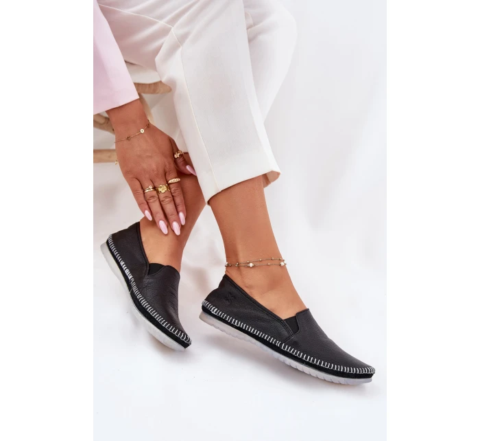 Skórzane Baleriny Maciejka T3512-71 Czarne